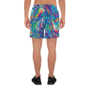 Product name: Recursia Rainbow Rose I Men's Athletic Shorts. Keywords: Athlesisure Wear, Clothing, Men's Athlesisure, Men's Athletic Shorts, Men's Clothing, Print: Rainbow Rose