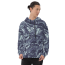 Product name: Recursia Rainbow Rose I Men's Hoodie In Blue. Keywords: Athlesisure Wear, Clothing, Men's Athlesisure, Men's Clothing, Men's Hoodie, Men's Tops, Print: Rainbow Rose