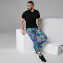 Product name: Recursia Rainbow Rose I Men's Joggers. Keywords: Athlesisure Wear, Clothing, Men's Athlesisure, Men's Bottoms, Men's Clothing, Men's Joggers, Print: Rainbow Rose