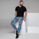 Product name: Recursia Rainbow Rose I Men's Joggers. Keywords: Athlesisure Wear, Clothing, Men's Athlesisure, Men's Bottoms, Men's Clothing, Men's Joggers, Print: Rainbow Rose
