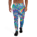 Product name: Recursia Rainbow Rose I Men's Joggers. Keywords: Athlesisure Wear, Clothing, Men's Athlesisure, Men's Bottoms, Men's Clothing, Men's Joggers, Print: Rainbow Rose