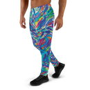 Product name: Recursia Rainbow Rose I Men's Joggers. Keywords: Athlesisure Wear, Clothing, Men's Athlesisure, Men's Bottoms, Men's Clothing, Men's Joggers, Print: Rainbow Rose