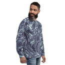 Product name: Recursia Rainbow Rose I Men's Sweatshirt In Blue. Keywords: Athlesisure Wear, Clothing, Men's Athlesisure, Men's Clothing, Men's Sweatshirt, Men's Tops, Print: Rainbow Rose