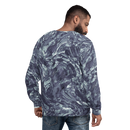 Product name: Recursia Rainbow Rose I Men's Sweatshirt In Blue. Keywords: Athlesisure Wear, Clothing, Men's Athlesisure, Men's Clothing, Men's Sweatshirt, Men's Tops, Print: Rainbow Rose