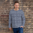 Product name: Recursia Rainbow Rose II Men's Sweatshirt In Blue. Keywords: Athlesisure Wear, Clothing, Men's Athlesisure, Men's Clothing, Men's Sweatshirt, Men's Tops, Print: Rainbow Rose