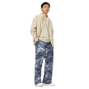 Product name: Recursia Rainbow Rose Men's Wide Leg Pants In Blue. Keywords: Men's Clothing, Men's Wide Leg Pants, Print: Rainbow Rose