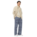 Product name: Recursia Rainbow Rose Men's Wide Leg Pants In Blue. Keywords: Men's Clothing, Men's Wide Leg Pants, Print: Rainbow Rose
