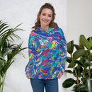 Product name: Recursia Rainbow Rose I Women's Hoodie. Keywords: Athlesisure Wear, Clothing, Print: Rainbow Rose, Women's Hoodie, Women's Tops