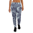 Product name: Recursia Rainbow Rose I Women's Joggers In Blue. Keywords: Athlesisure Wear, Clothing, Print: Rainbow Rose, Women's Bottoms, Women's Joggers