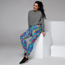 Product name: Recursia Rainbow Rose I Women's Joggers. Keywords: Athlesisure Wear, Clothing, Print: Rainbow Rose, Women's Bottoms, Women's Joggers