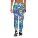 Product name: Recursia Rainbow Rose I Women's Joggers. Keywords: Athlesisure Wear, Clothing, Print: Rainbow Rose, Women's Bottoms, Women's Joggers