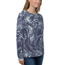 Product name: Recursia Rainbow Rose I Women's Sweatshirt In Blue. Keywords: Athlesisure Wear, Clothing, Print: Rainbow Rose, Women's Sweatshirt, Women's Tops