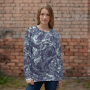 Product name: Recursia Rainbow Rose I Women's Sweatshirt In Blue. Keywords: Athlesisure Wear, Clothing, Print: Rainbow Rose, Women's Sweatshirt, Women's Tops