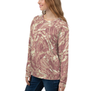 Product name: Recursia Rainbow Rose I Women's Sweatshirt In Pink. Keywords: Athlesisure Wear, Clothing, Print: Rainbow Rose, Women's Sweatshirt, Women's Tops