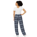 Product name: Recursia Seer Vision I Women's Wide Leg Pants In Blue. Keywords: Print: Seer Vision, Women's Wide Leg Pants