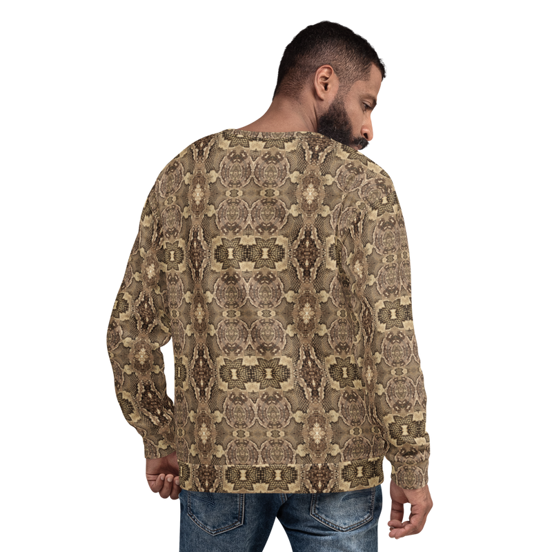Product name: Recursia Serpentine Dream Men's Sweatshirt. Keywords: Athlesisure Wear, Clothing, Men's Athlesisure, Men's Clothing, Men's Sweatshirt, Men's Tops, Print: Serpentine Dream