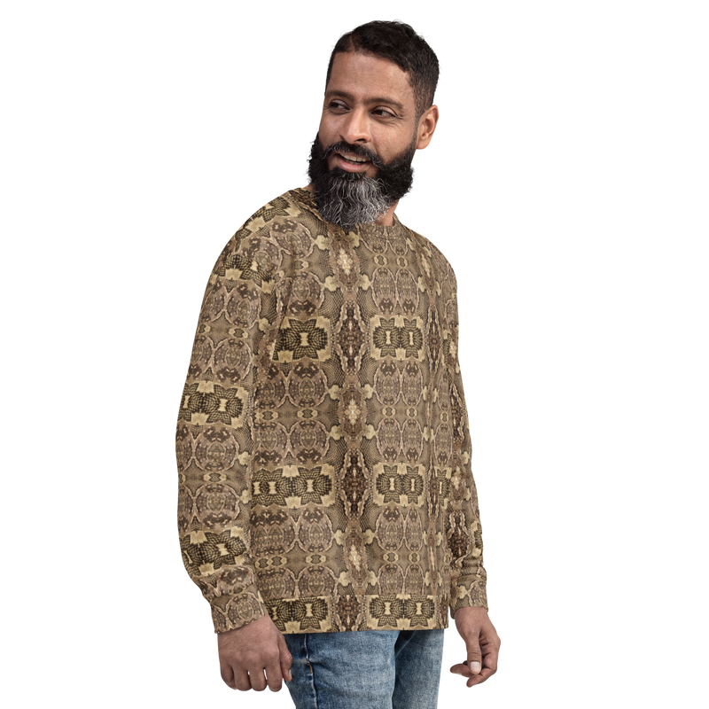 Product name: Recursia Serpentine Dream Men's Sweatshirt. Keywords: Athlesisure Wear, Clothing, Men's Athlesisure, Men's Clothing, Men's Sweatshirt, Men's Tops, Print: Serpentine Dream