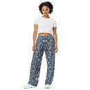 Product name: Recursia Serpentine Dream II Women's Wide Leg Pants In Blue. Keywords: Print: Serpentine Dream, Women's Wide Leg Pants