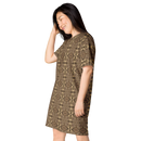 Product name: Recursia Serpentine Dream I T-Shirt Dress. Keywords: Clothing, Print: Serpentine Dream, T-Shirt Dress, Women's Clothing