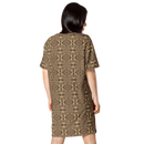 Product name: Recursia Serpentine Dream I T-Shirt Dress. Keywords: Clothing, Print: Serpentine Dream, T-Shirt Dress, Women's Clothing
