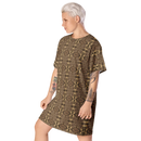 Product name: Recursia Serpentine Dream I T-Shirt Dress. Keywords: Clothing, Print: Serpentine Dream, T-Shirt Dress, Women's Clothing