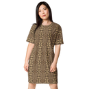 Product name: Recursia Serpentine Dream I T-Shirt Dress. Keywords: Clothing, Print: Serpentine Dream, T-Shirt Dress, Women's Clothing