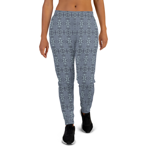 Product name: Recursia Serpentine Dream II Women's Joggers In Blue. Keywords: Athlesisure Wear, Clothing, Print: Serpentine Dream, Women's Bottoms, Women's Joggers