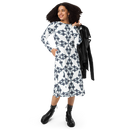 Product name: Recursia Symmetree II Long Sleeve Midi Dress In Blue. Keywords: Clothing, Long Sleeve Midi Dress, Print: Symmetree, Women's Clothing