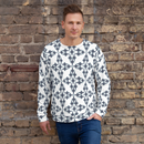 Product name: Recursia Symmetree Men's Sweatshirt In Blue. Keywords: Athlesisure Wear, Clothing, Men's Athlesisure, Men's Clothing, Men's Sweatshirt, Men's Tops, Print: Symmetree