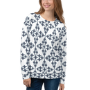 Product name: Recursia Symmetree Women's Sweatshirt In Blue. Keywords: Athlesisure Wear, Clothing, Print: Symmetree, Women's Sweatshirt, Women's Tops