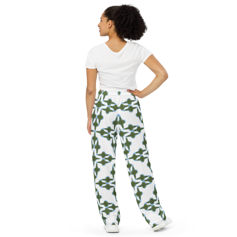 Product name: Recursia Symmetree II Women's Wide Leg Pants. Keywords: Print: Symmetree, Women's Wide Leg Pants