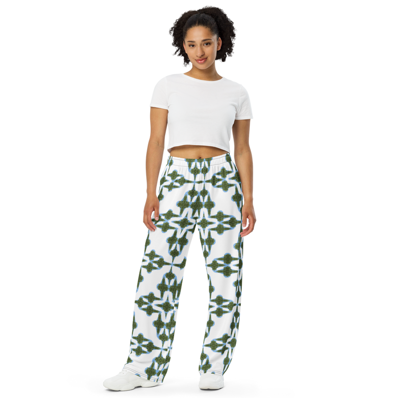 Product name: Recursia Symmetree II Women's Wide Leg Pants. Keywords: Print: Symmetree, Women's Wide Leg Pants