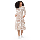 Product name: Recursia Symmetree I Long Sleeve Midi Dress In Pink. Keywords: Clothing, Long Sleeve Midi Dress, Print: Symmetree, Women's Clothing