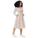 Product name: Recursia Symmetree I Long Sleeve Midi Dress In Pink. Keywords: Clothing, Long Sleeve Midi Dress, Print: Symmetree, Women's Clothing