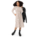 Product name: Recursia Symmetree I Long Sleeve Midi Dress In Pink. Keywords: Clothing, Long Sleeve Midi Dress, Print: Symmetree, Women's Clothing