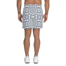 Product name: Recursia Symmetree I Men's Athletic Shorts In Blue. Keywords: Athlesisure Wear, Clothing, Men's Athlesisure, Men's Athletic Shorts, Men's Clothing, Print: Symmetree
