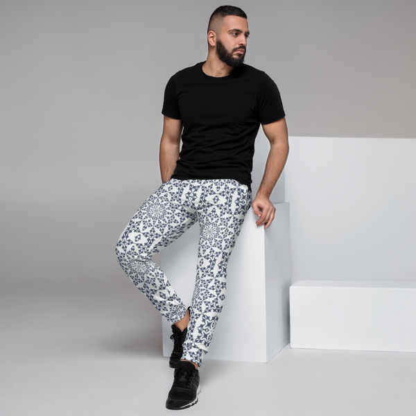 Product name: Recursia Symmetree I Men's Joggers In Blue. Keywords: Athlesisure Wear, Clothing, Men's Athlesisure, Men's Bottoms, Men's Clothing, Men's Joggers, Print: Symmetree
