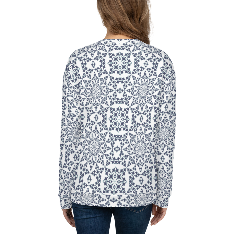 Product name: Recursia Symmetree I Women's Sweatshirt In Blue. Keywords: Athlesisure Wear, Clothing, Print: Symmetree, Women's Sweatshirt, Women's Tops
