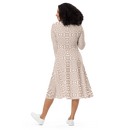 Product name: Recursia Symmetree Long Sleeve Midi Dress In Pink. Keywords: Clothing, Long Sleeve Midi Dress, Print: Symmetree, Women's Clothing