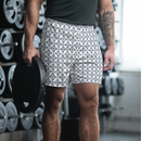 Product name: Recursia Symmetree II Men's Athletic Shorts In Blue. Keywords: Athlesisure Wear, Clothing, Men's Athlesisure, Men's Athletic Shorts, Men's Clothing, Print: Symmetree