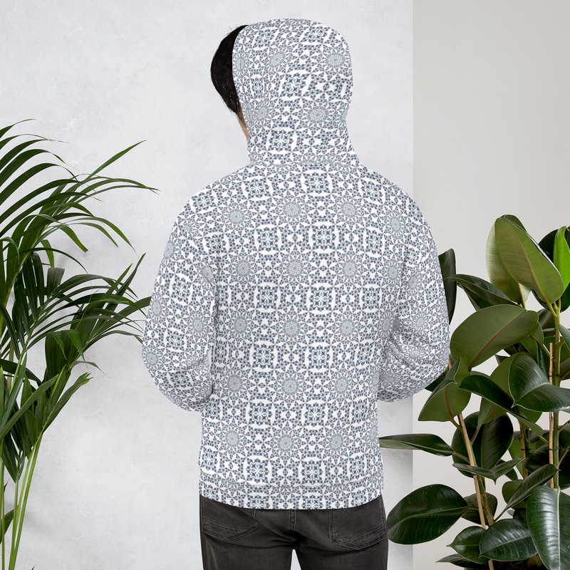 Product name: Recursia Symmetree II Men's Hoodie In Blue. Keywords: Athlesisure Wear, Clothing, Men's Athlesisure, Men's Clothing, Men's Hoodie, Men's Tops, Print: Symmetree