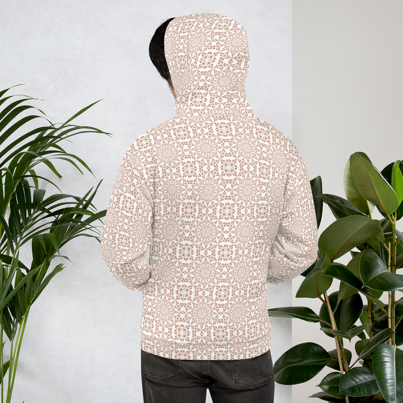Product name: Recursia Symmetree II Men's Hoodie In Pink. Keywords: Athlesisure Wear, Clothing, Men's Athlesisure, Men's Clothing, Men's Hoodie, Men's Tops, Print: Symmetree