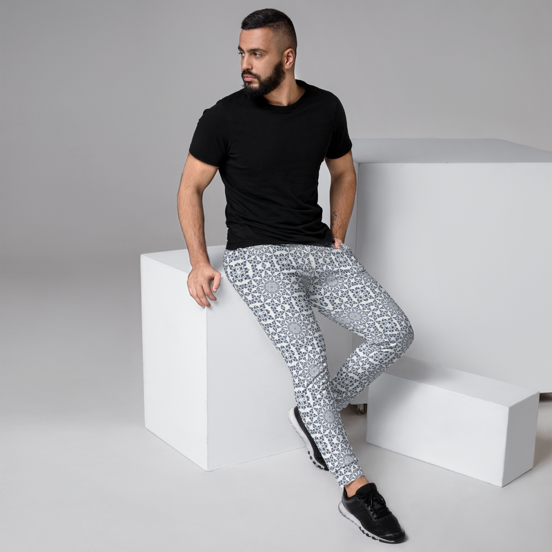 Product name: Recursia Symmetree II Men's Joggers In Blue. Keywords: Athlesisure Wear, Clothing, Men's Athlesisure, Men's Bottoms, Men's Clothing, Men's Joggers, Print: Symmetree