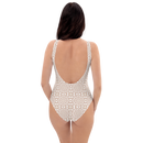 Product name: Recursia Symmetree II One Piece Swimsuit In Pink. Keywords: Clothing, One Piece Swimsuit, Swimwear, Print: Symmetree, Unisex Clothing
