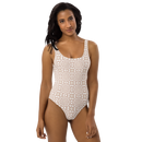 Product name: Recursia Symmetree II One Piece Swimsuit In Pink. Keywords: Clothing, One Piece Swimsuit, Swimwear, Print: Symmetree, Unisex Clothing