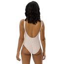 Product name: Recursia Symmetree II One Piece Swimsuit In Pink. Keywords: Clothing, One Piece Swimsuit, Swimwear, Print: Symmetree, Unisex Clothing