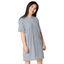 Product name: Recursia Symmetree T-Shirt Dress In Blue. Keywords: Clothing, Print: Symmetree, T-Shirt Dress, Women's Clothing