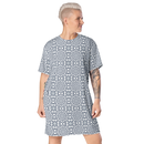 Product name: Recursia Symmetree T-Shirt Dress In Blue. Keywords: Clothing, Print: Symmetree, T-Shirt Dress, Women's Clothing