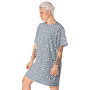 Product name: Recursia Symmetree T-Shirt Dress In Blue. Keywords: Clothing, Print: Symmetree, T-Shirt Dress, Women's Clothing