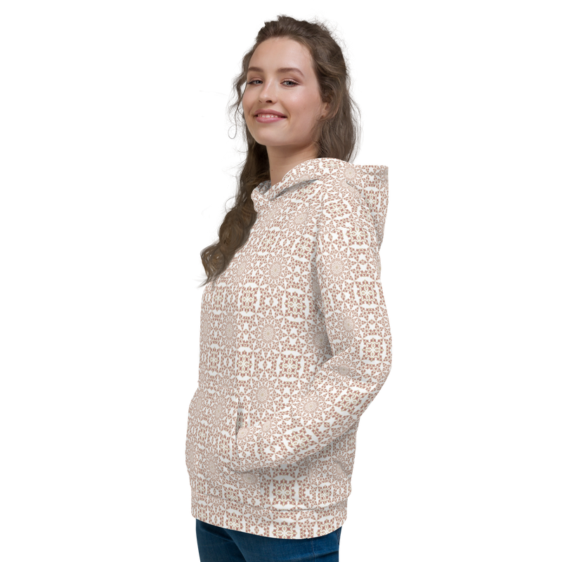 Product name: Recursia Symmetree II Women's Hoodie In Pink. Keywords: Athlesisure Wear, Clothing, Print: Symmetree, Women's Hoodie, Women's Tops